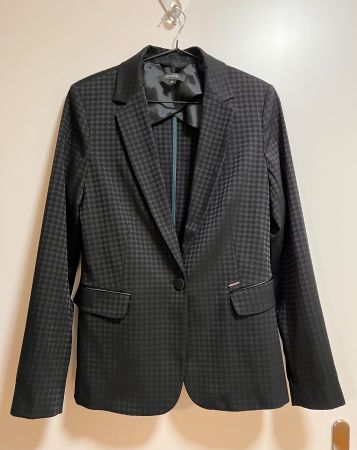 Blazer Schwarz-Anthrazit Hahnentritt, Gr. 36, Comma