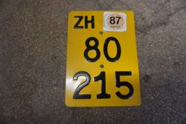 ZH 80215 Mofa / E-Bike Nummer mit Vignette 87