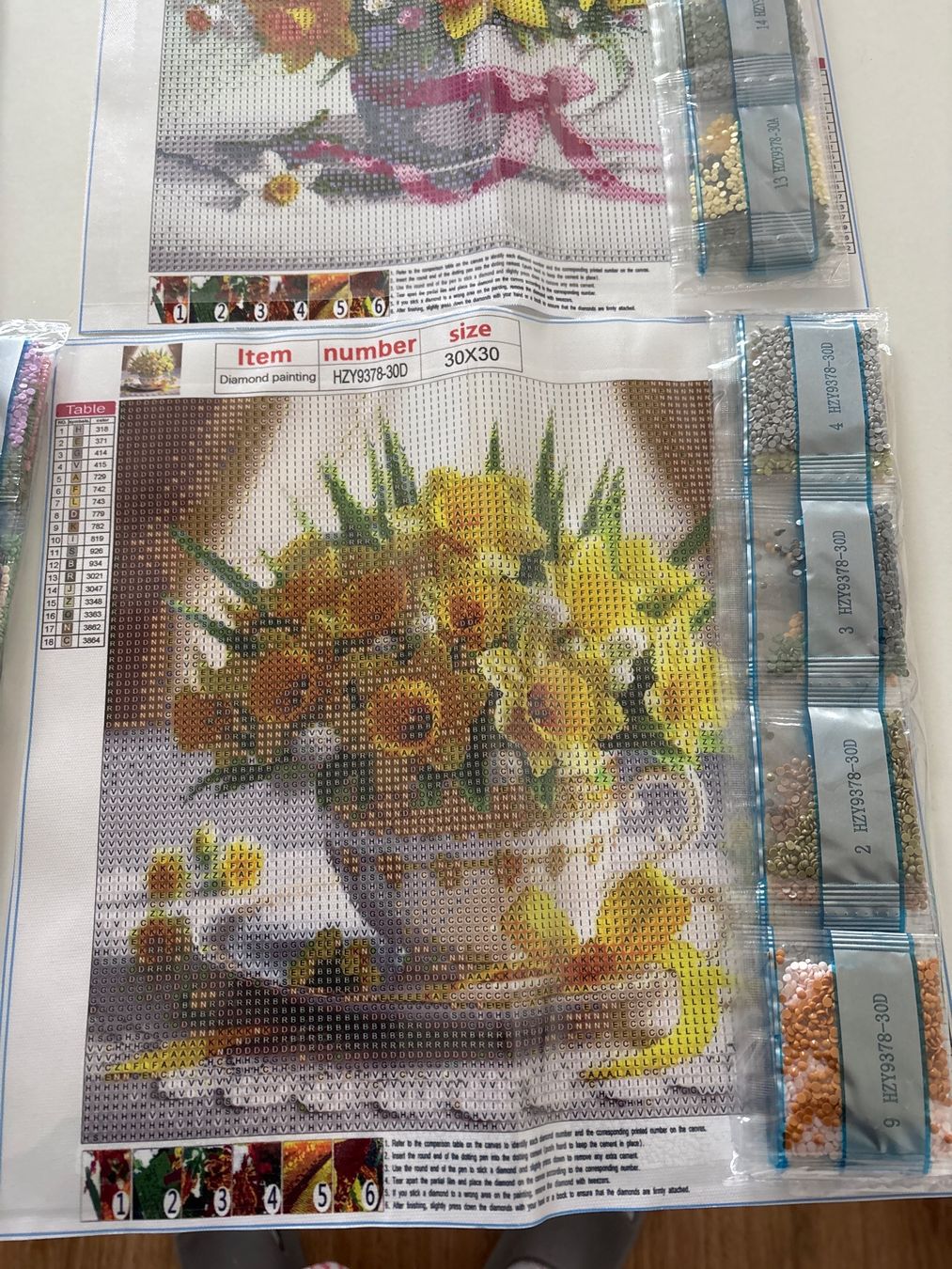 Bastelsets: 4x  Blumen Diamond Paiting 30x30 – Neu (gemäss Beschreibung) aus Amriswil von SCHLOSSGEISTLI 3