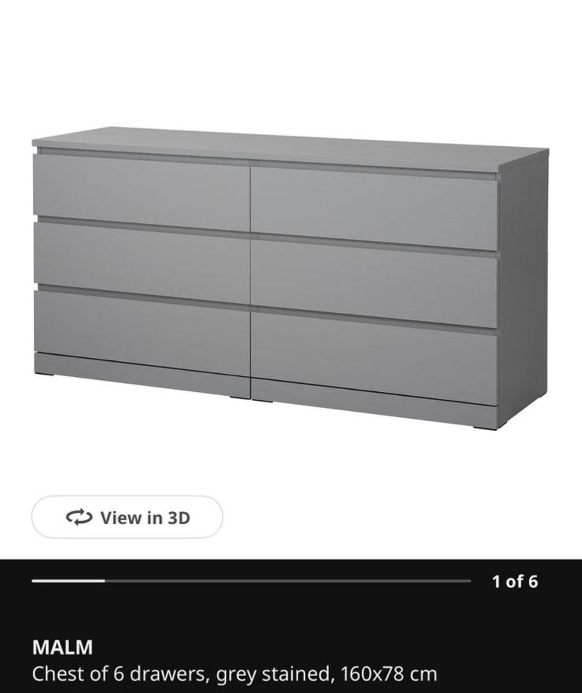 Ikea Kommoden: Kommode mit 6 Schubladen Grau MALM IKEA – Gebraucht aus Dübendorf von ame_m57w 2
