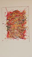 Tableau abstrait, explosion de couleurs vives, unique!