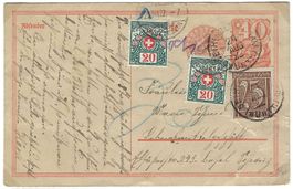 Nachtaxierter Postkarte aus Deutschland 24 AUG 22