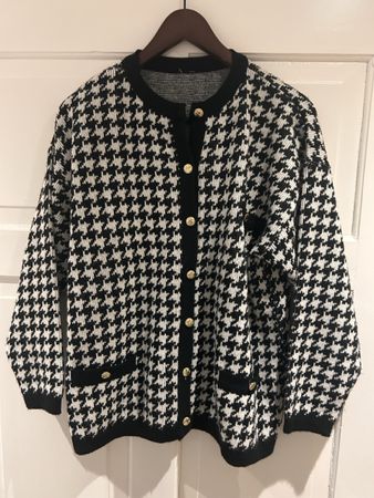 Jacke aus Wolle im Hahnentrittmuster, Made in Italy