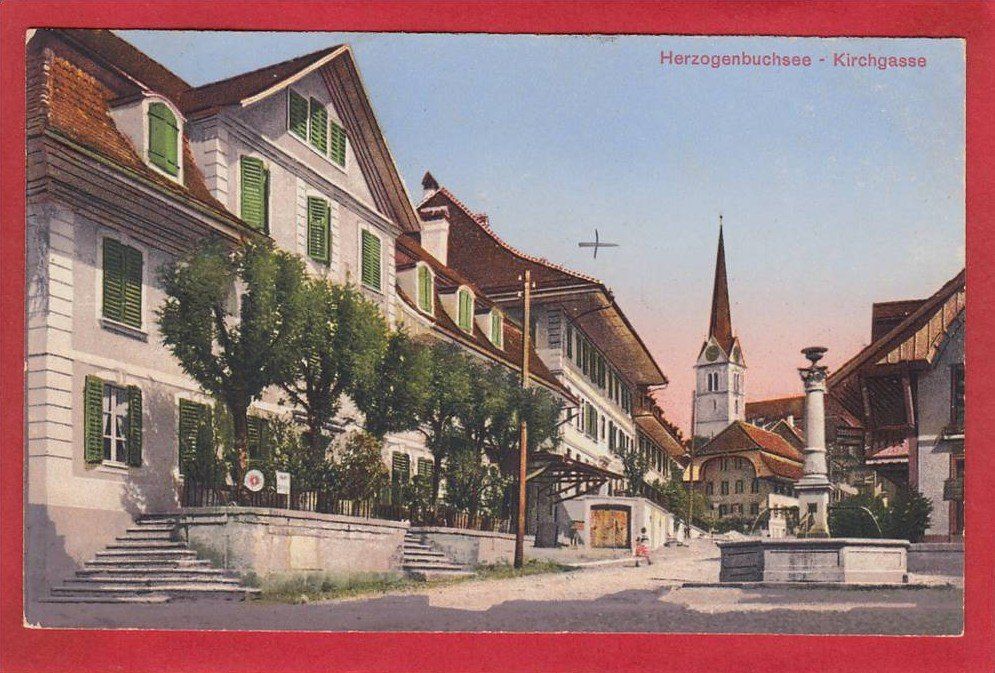 Cartoline postali: HERZOGENBUCHSEE KIRCHGASSE 1918 – Usato da Grüningen venduto da Kartenlaube