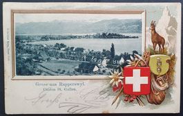 Prägekarte,  Gruss aus Rapperswil 1902