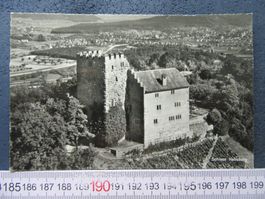 SCHLOSS HABSBURG  1967 FLUGAUFNAHME ZAUGG AEROFOTO AG AK