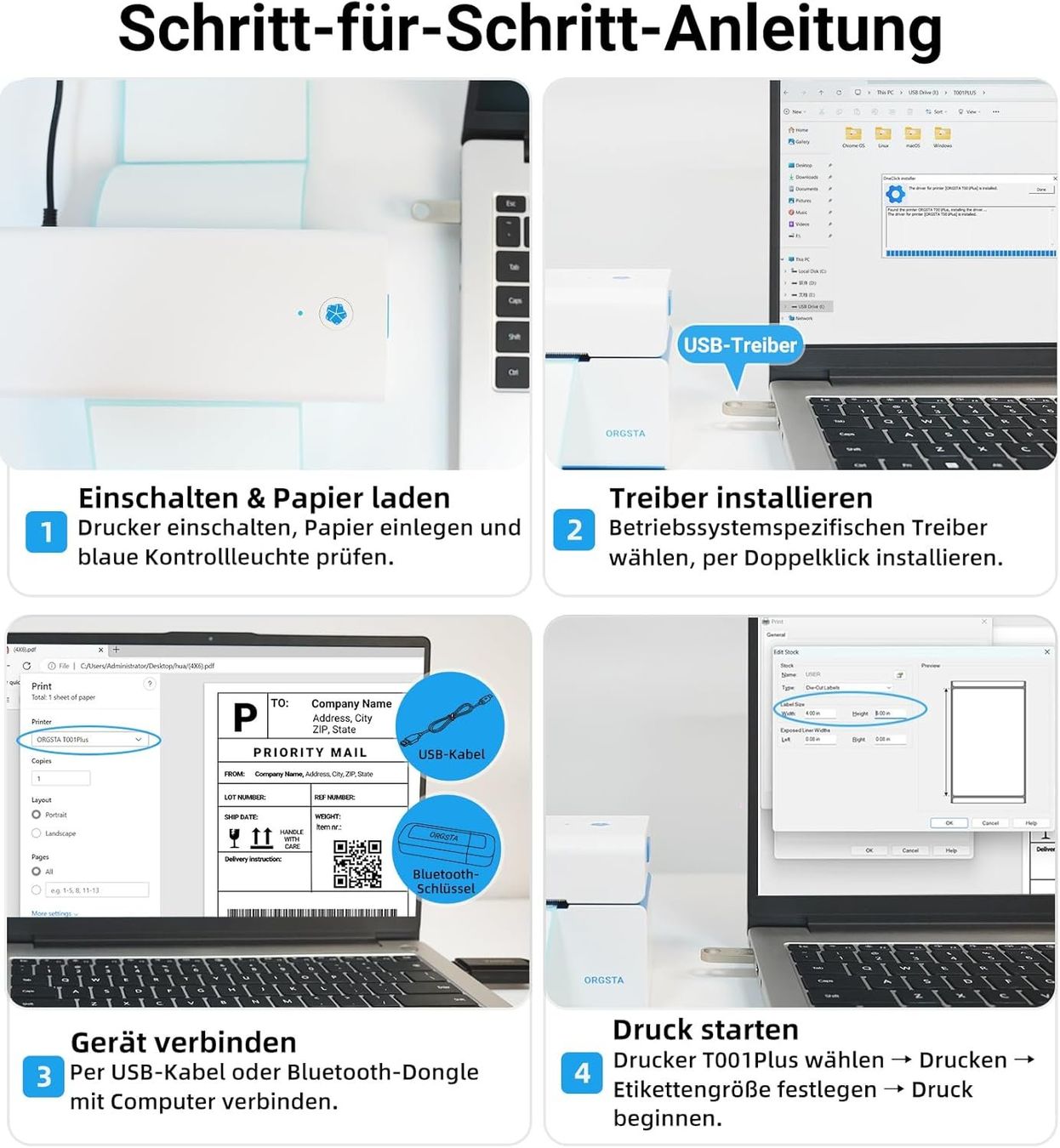 Imprimantes: Plus Etikettendrucker Bluetooth & USB 152mm/s – Neuf avec emballage d'origine à Suhr par SchnapperCH 4