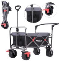 AREBOS Bollerwagen Klappbar Grau-Schwarz