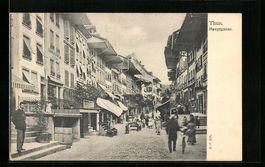 AK Thun, Hauptgasse mit Einwohnern, 1907