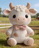 Häkelset Amigurumi für Anfänger-weisse,fröhliche Kuh- Häkeln