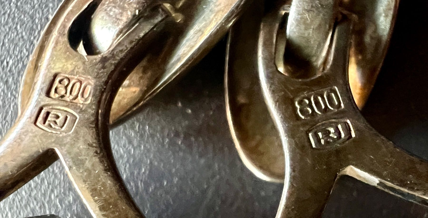 Gemelli: Manschettenknöpfe Silber mit Rauchquarz – Usato da Chur venduto da Penting1935 5