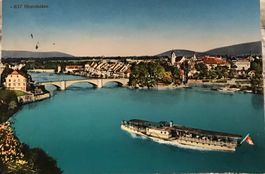 Rhein mit Dampfschiff Rheinfelden
