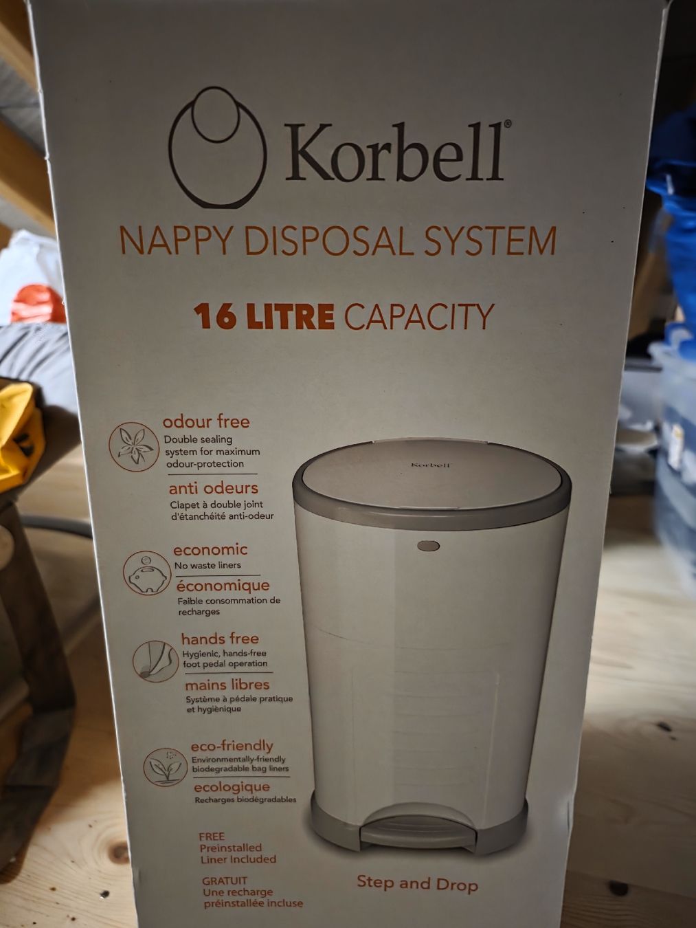 Poubelles: Windeleimer korbell – Neuf avec emballage d'origine à Thundorf par AMT82 1
