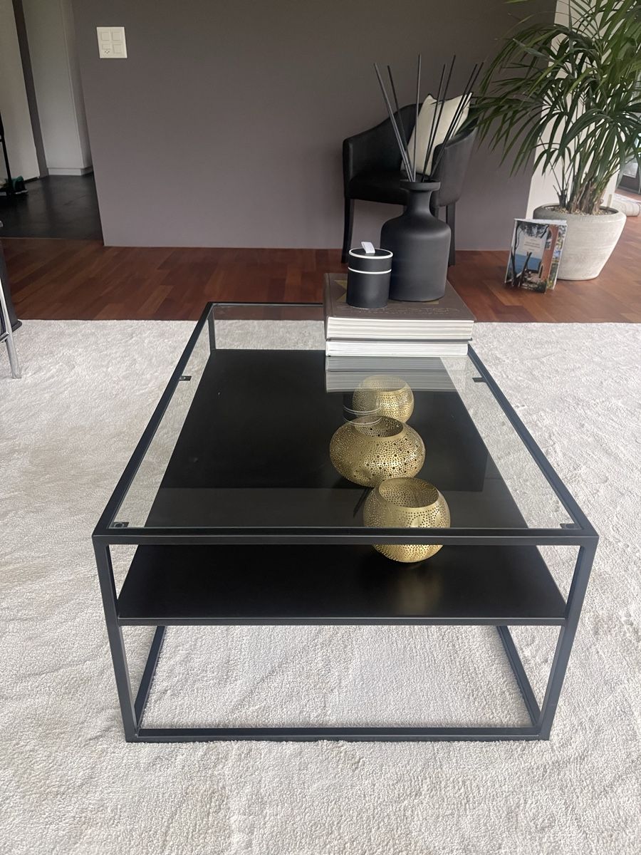 Tavoli: Couchtisch Glas Metall Schwarz mit Ablage – Usato da Meilen venduto da Karin2143 1