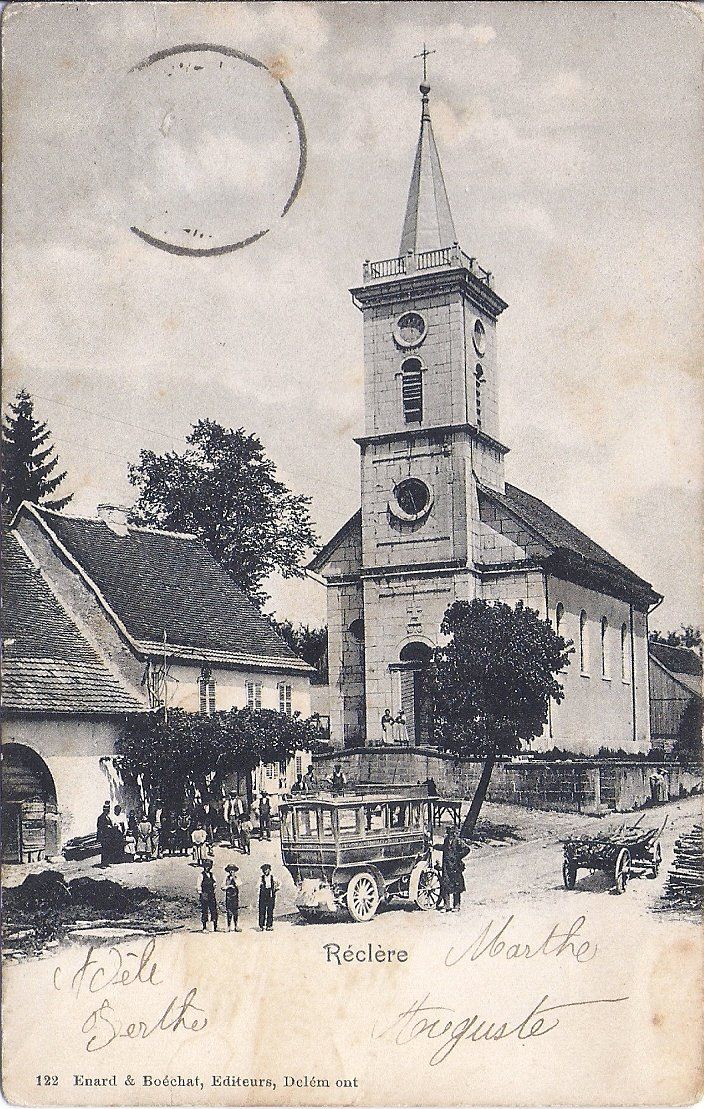 Cartoline postali: RECLÈRE, avec l'automobile postale – Usato da Les Verrières venduto da Scampi0