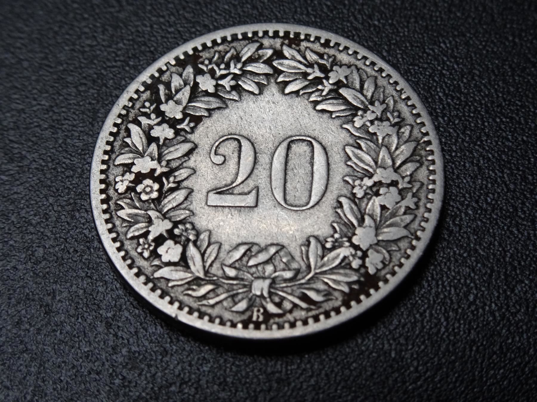 Alle Münzen: Schöner 20 Rp. 1884 ab Fr. 2.-- – Gebraucht aus Lupfig von JUTA09 1