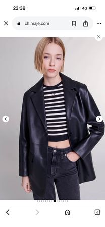 Maje - Black Leather Jacket