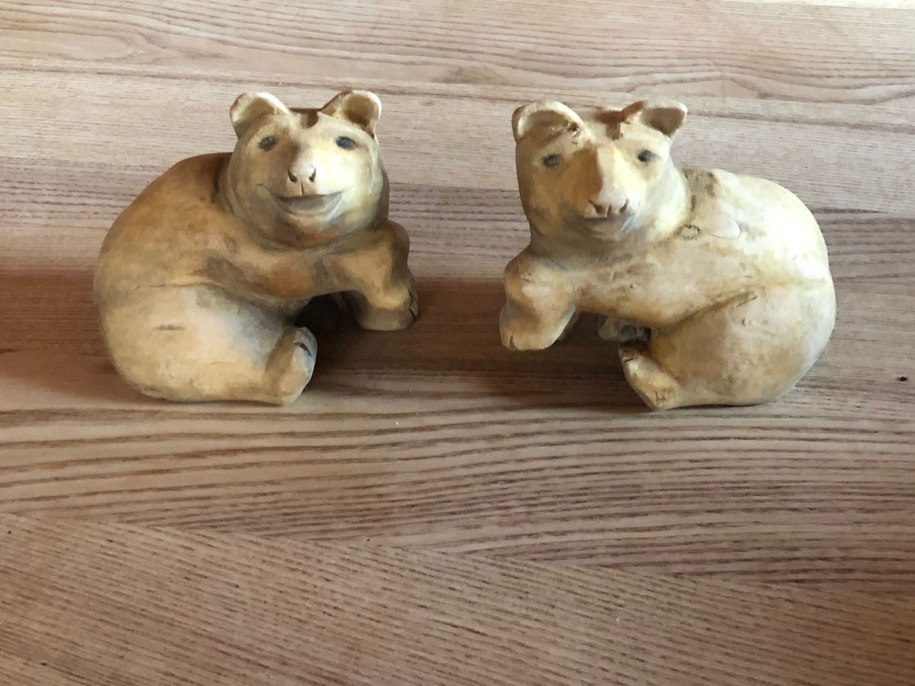 Sculture & Statue: 2 Antike geschnitzte Holzbären – Usato da Röschenz venduto da Tashroal