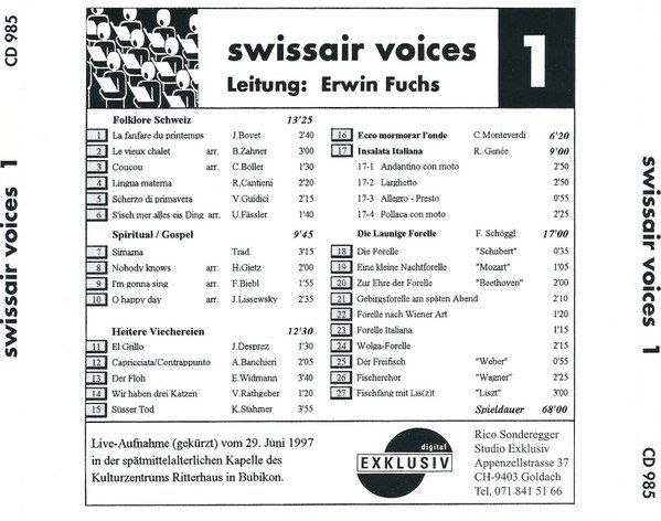 CD: Swissair Voices 1 CD 1997 – Usato da Gersau venduto da pjs_687j 2