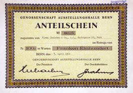 Genossenschaft Ausstellungshalle Bern, Bern - 1958