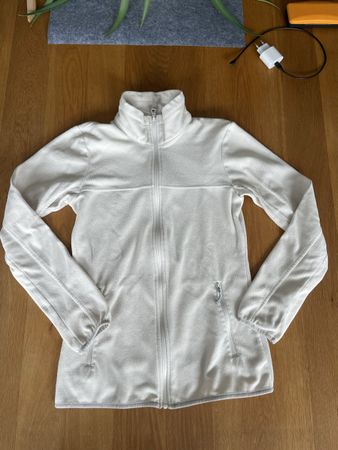 Damen Fleecejacke weiss mit Reissverschluss guter Zustand