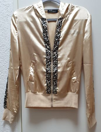 Wild Girl Jacke goldig mit Leoprint, Grösse S,