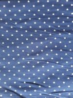Baumwolljersey Nachtblau Sterne weiss