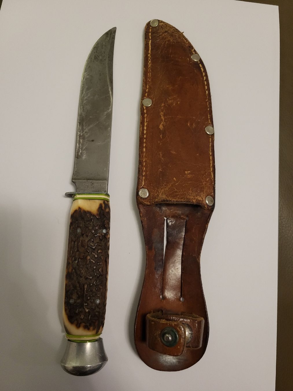 Coltellini militari: Pfadi Dolch Ackermann Basel Jagdmesser mit Lederscheide – Usato da nunningen venduto da mic_88k2 4
