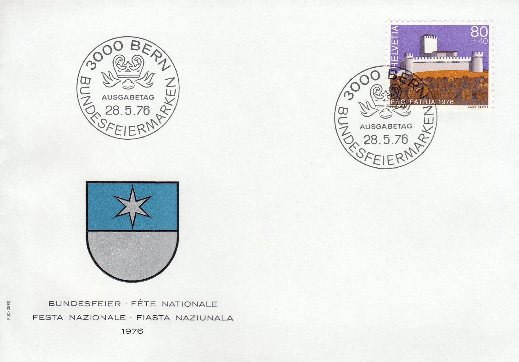 Tutti i francobolli: 1976 Pro Patria 4 FDC – Usato da Spreitenbach venduto da Mustang_1105 3