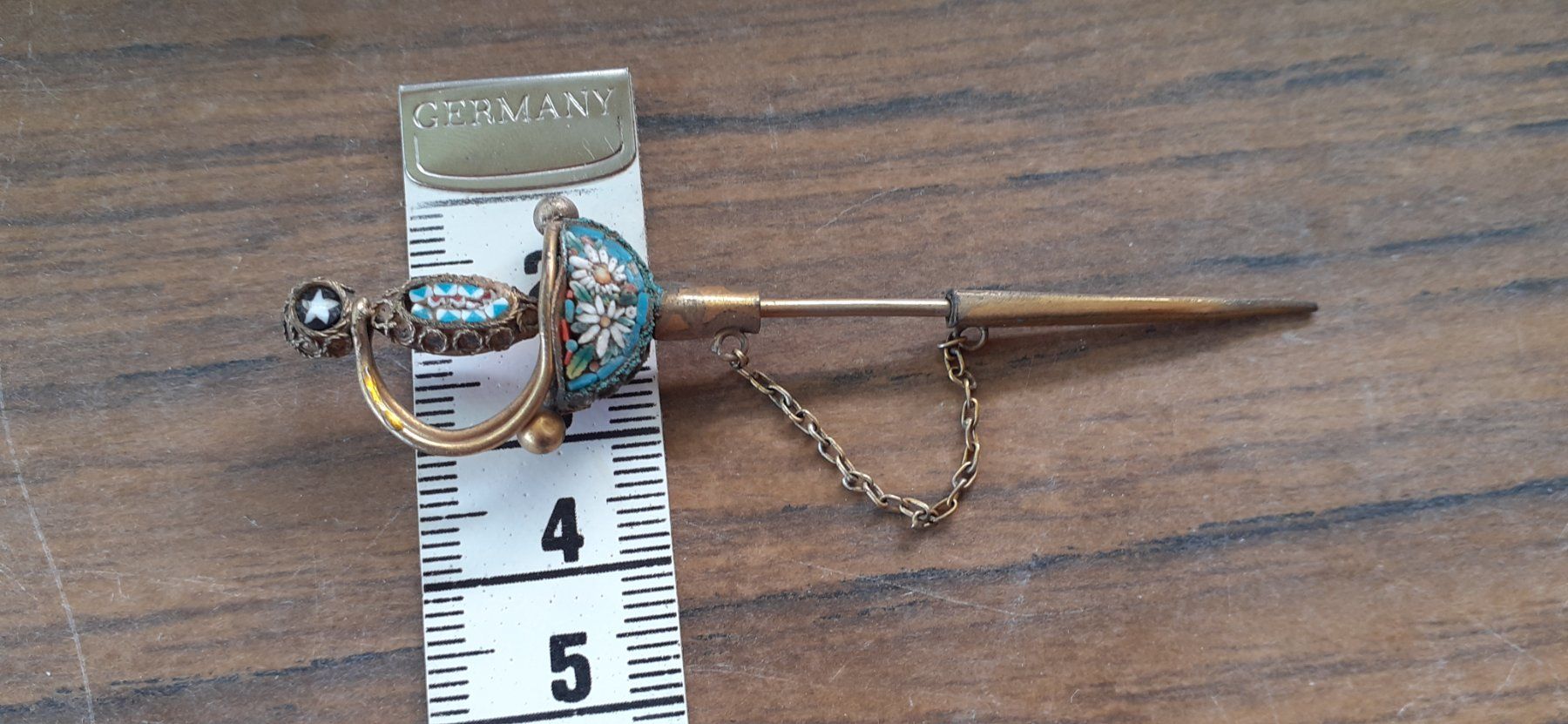 Spille & Fermagli: Brosche antik Mikromosaik Dolch – Usato da Mörschwil venduto da antiksalon21 1