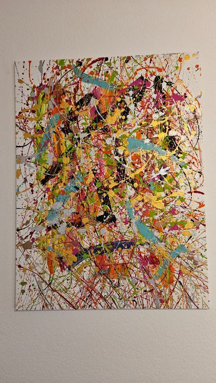 Tableau sur châss a strait coloré - Art contemporain unique! | Kaufen ...