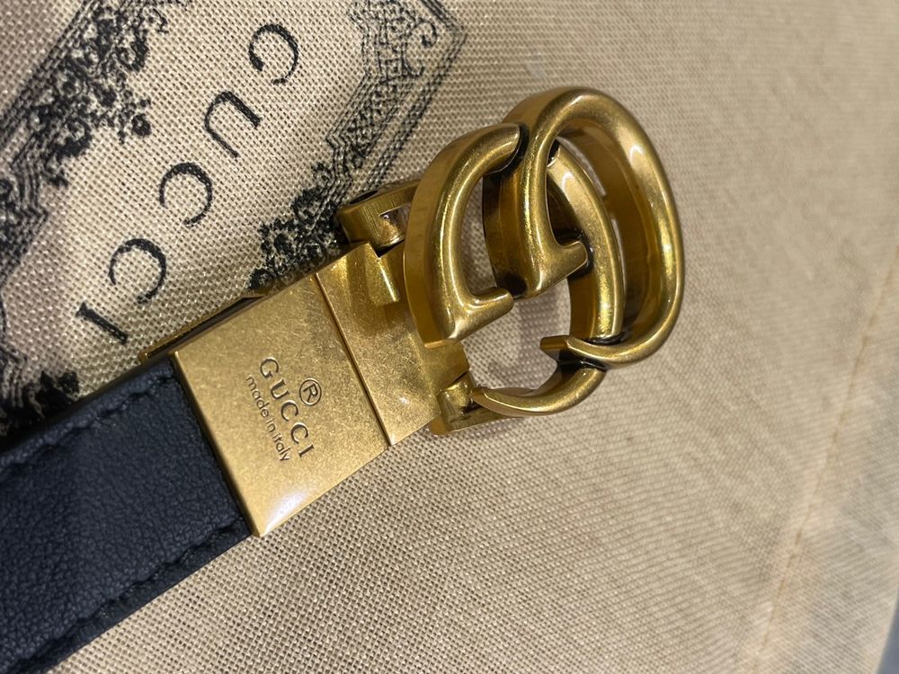 GUCCI Gürtel 95/38 Original Leder schwarz/weiß 400593 /AP00T | Kaufen auf  Ricardo