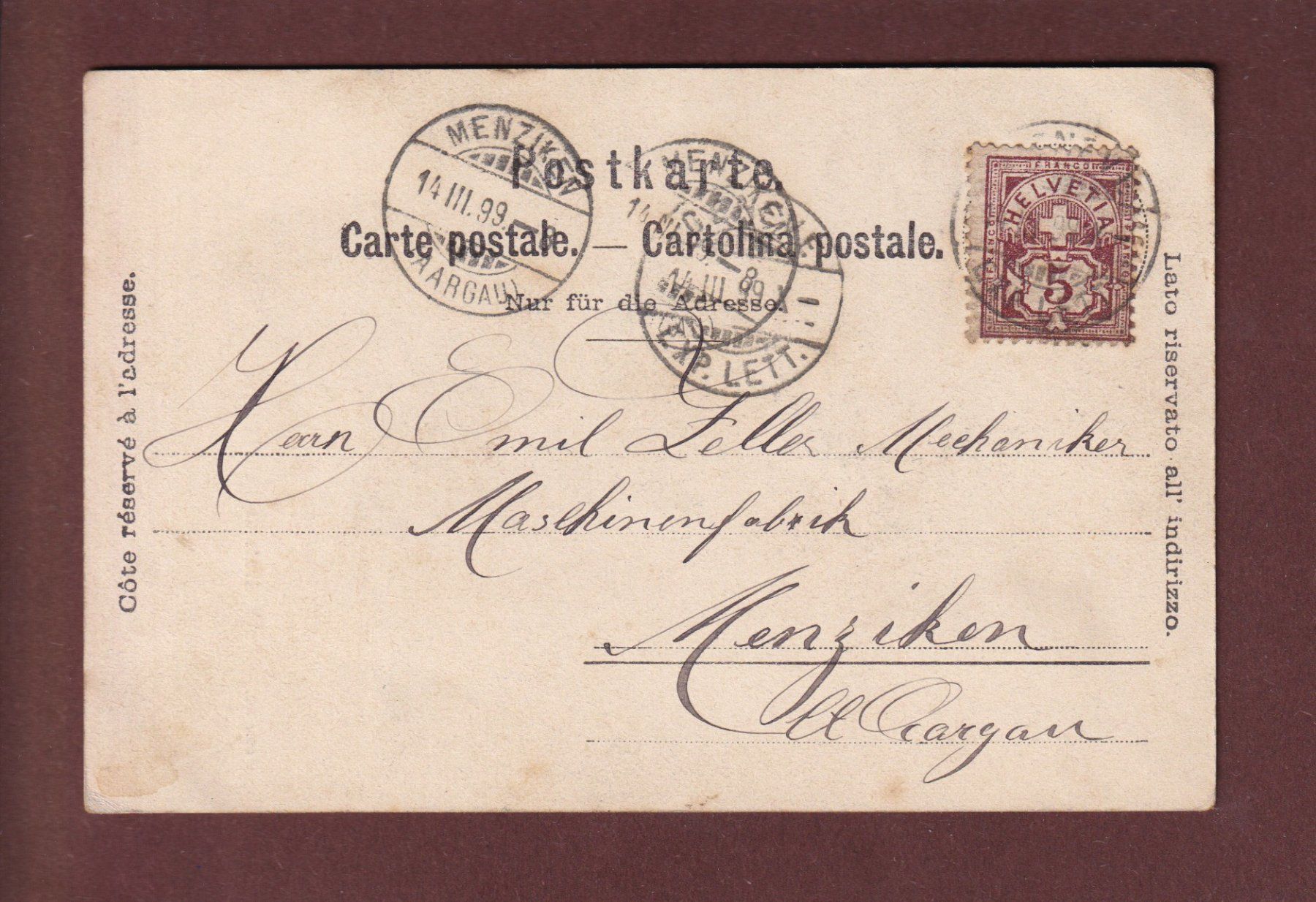 Cartoline postali: GENEVE - St. Pierre au clair de lune - 1899 – Usato da Pully venduto da nicecards 1