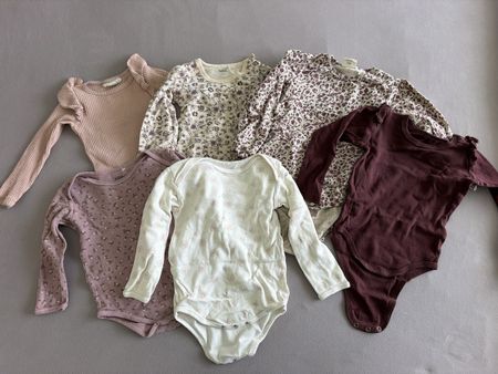 Baby Bodysuit Set langarm verschiedene Farben 6 Teile