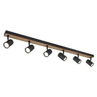 6er Strahler, Schwarz, 115 cm x 6 cm