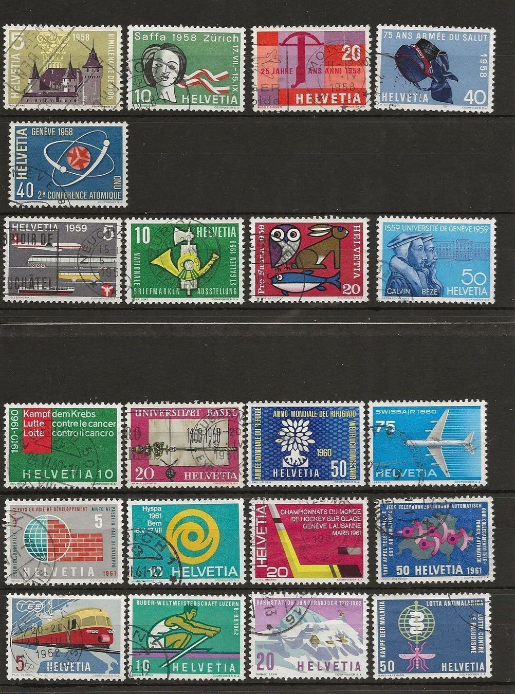 Tutti i francobolli: CH Propagande 1958 62 – Usato da Sion venduto da PierreP01
