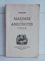 Maximes et anecdotes / Sébastien Chamfort / Du rocher 1944
