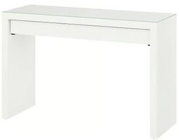 IKEA MALM Frisiertisch/Konsole in Weiss mit Glasplatte