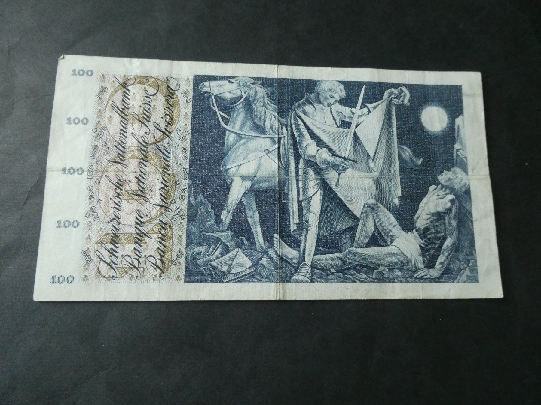 Banconote: Schweiz 1970, 100 Franken – Usato da Hinterforst venduto da Rohusri 1