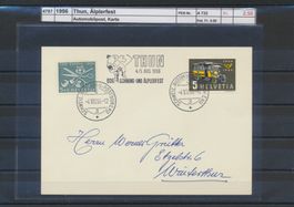 1956 Thun, "Älplerfest", Automobilpost, Karte