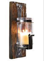 Wandkerzenhalter aus Altholz und Eisen/NEU/OVP