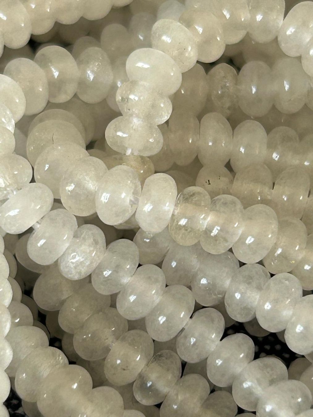 Pietre preziose: Strang echte white jade rondelle 2 x 4 mm – Nuovo e nell'imballaggio originale da Niederrohrdorf venduto da Ytobi 2