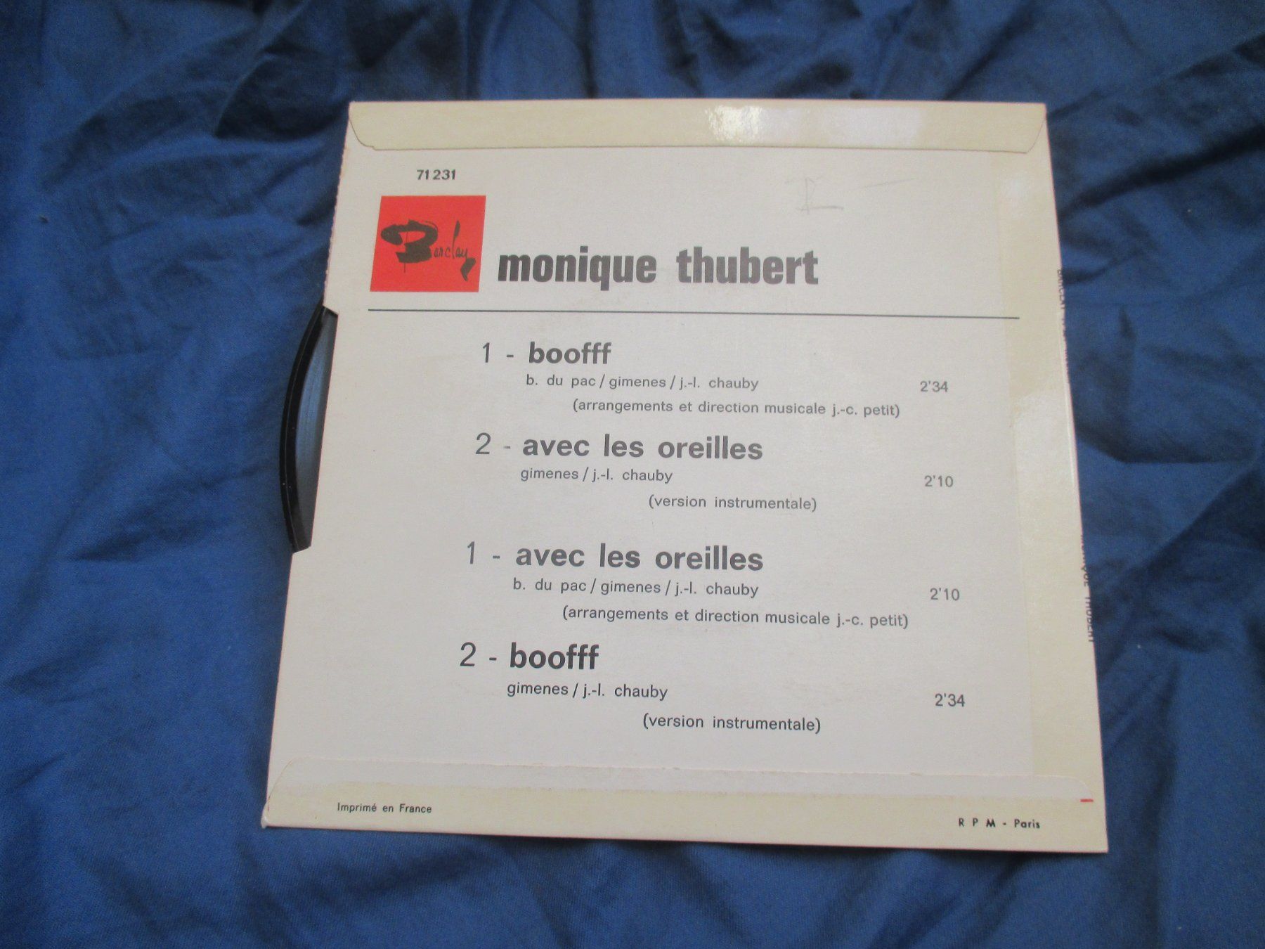 Schallplatten: Monique Thubert EP Booff - Avec les oreilles – Gebraucht aus Colombier NE von Nevenma 1