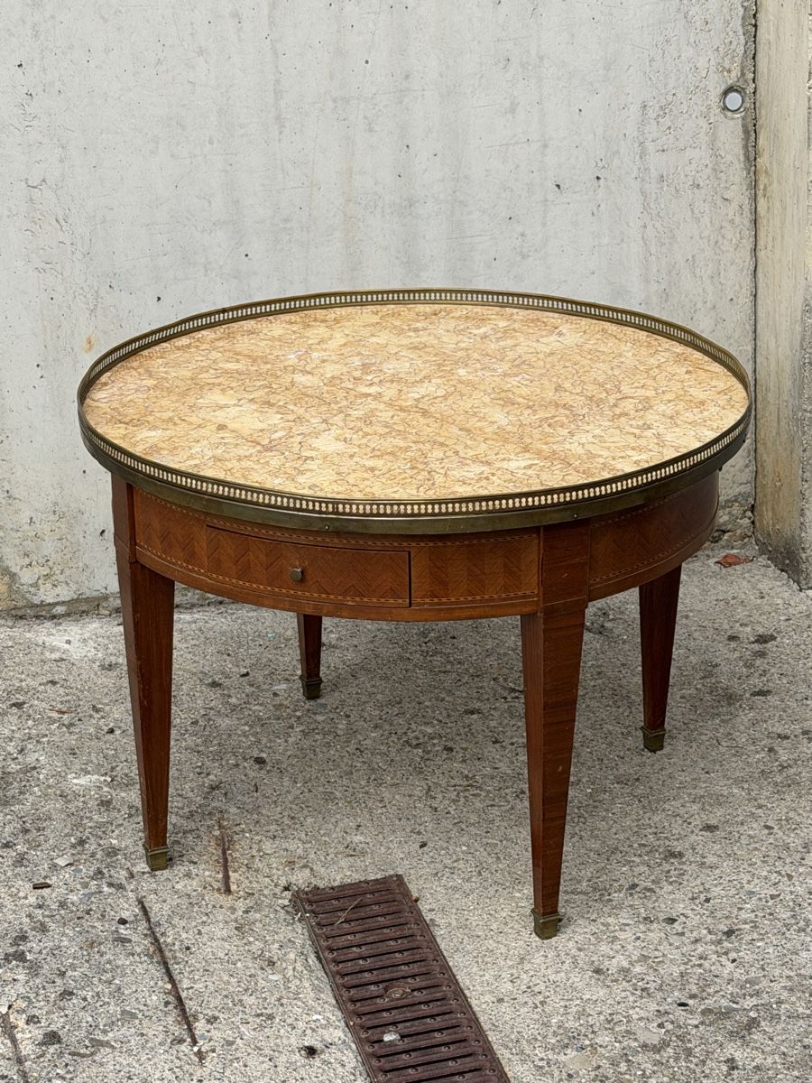 Tables: Table style marqueterie plateau marbre  – D'occasion à Bussigny par Stolerparadox 3