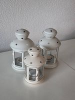 3 IKEA-Laternen weiss 
