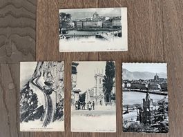 lot de 4 cartes postales anciennes de Genève - Corbaz