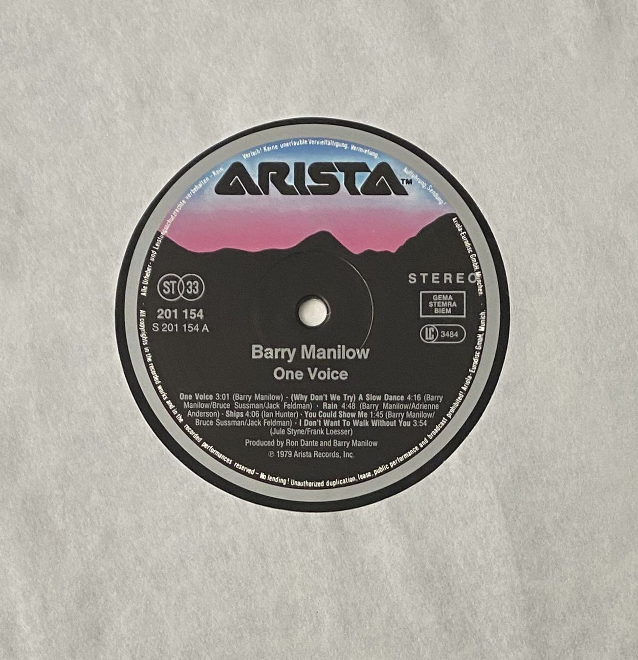 Schallplatten: Barry Manilow, One Voice – Gebraucht aus Flums von Empe1 2