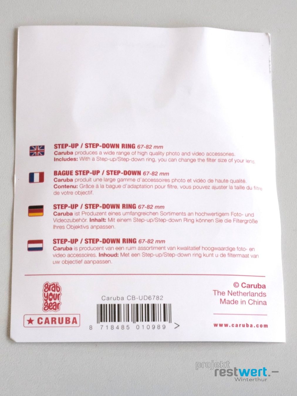 Filter: CARUBA Step-Up / Step-Down Ring – Neu (gemäss Beschreibung) aus Winterthur von Restwert_Winterthur 3