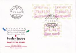 CH 1995, ATM Nationale Briefmarkenausstellung Basler Taube