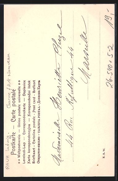 Cartes postales: Ludwig Rauh: Junge Damen mit Blättern,  – D'occasion à Berlin par bartko-reher 1